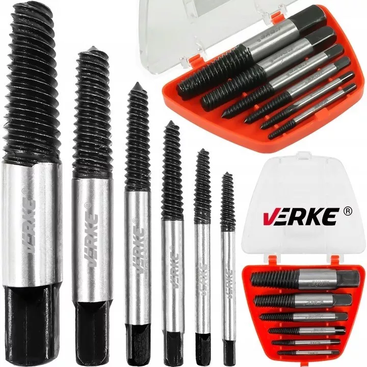 Set Estrattori Viti e Bulloni Rotti 6pz con Valigetta – Acciaio Alta Resistenza
